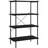 vidaXL Scaffale con 4 Mensole Nero 80x40x130 cm