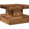 vidaXL Tavolino da Salotto con Luci LED Legno Antico 50x50x40 cm
