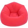 YUKERMARB Poltrona Lounge Gonfiabile, Portatile in PVC Floccato, Divano Gonfiabile, Leggero e Confortevole Durevole, per Soggiorno, Camera da Letto (rosso)