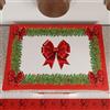 PETTI Artigiani Italiani - Coprifornello Natalizio, Coprifornello Cucina Natalizio, Copri Piano Cottura 50x70 cm, Coprifuochi Fiocco Rosso, 100% Made in Italy