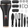 Zaxiva 18 Pezzi Set Pedicure Elettrico Professionale Piedi, Raspa Piedi Professionale con 3 Rulli di Ricambioe 2 Velocità, Kit Pedicure per Calli Piedi Rimozione, Talloni Screpolati, Togli Calli, Esfoliante