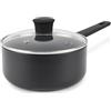 Russell Hobbs RH02841EU7 - Pentola antiaderente da 20 cm, padella a induzione, coperchio in vetro temperato e sfiato per vapore, ad alte prestazioni, facile da pulire, piccola/senza olio, manico
