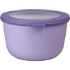 Mepal - Multi Bowl Cirqula Round - Contenitori Plastica con Coperchio - Adatto come contenitore ermetico per Frigo, microonde, Congelatore e piatti da portata - Ciotole Cucina - 1000 ml - Vivid lilac