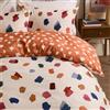 furn. Duvet Day Astrid Copripiumino Set - Set Di Biancheria Da Letto Reversibile Ultra Morbido A Pois (Multicolore/Arancione - 200x200cm)