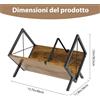 NONE Scaffale porta dischi in vinile, porta dischi per 80 LP, espositore a 1 livello con divisorio regolabile, organizer per album, riviste, libri, documenti - Marrone