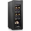 ORYMUSE Frigorifero per vino da 12 bottiglie, compressore autonomo con controllo digitale della temperatura (da 5 °C a 17,8 °C), porta in acciaio inossidabile e vetro temperato, refrigeratore per il