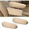 Wogomz 2 copribraccioli per sedili anteriori auto, in tessuto elastico, di ricambio, universali, per sedili anteriori, accessori per auto, SUV, camion (beige)
