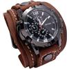 Pastoralist Orologi in pelle vintage, orologio per cuffia punk retrò, orologi in quarzo a banda larga per uomini e donne
