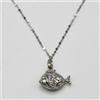 Gulino Gioielli Collana in oro bianco 18 kt 750 girocollo donna con pesce bombato E.209