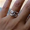 Artisan India Anello a fascia in argento sterling 925, argento massiccio, unisex, anello ce...