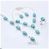 "Fatto a mano" Set di gioielli fatti a mano in argento sterling 925 con pietre preziose Larimar