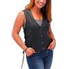 Fatto a mano Gilet Cappotto Western Pelle di Agnello 100% Gilet Nero Donna Classico Bottone