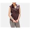 Fatto a mano Giubbotto donna bordeaux cappotto western elegante classico bottone 100% pell...