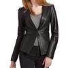 Fatto a mano Blazer nero elegante designer formale vera pelle di agnello festa fatto a...