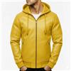 Fatto a mano Giacca biker slim fit uomo Helloween pelle di agnello casual classica felpa c...