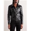 Fatto a mano Elegante giacca da uomo nera in vera pelle di agnello nuova casual biker fatt...