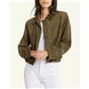 Fatto a mano Giacca donna fatta a mano verde vera pelle scamosciata morbida biker casual e...