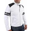 Fatto a mano Giacca bianca da uomo elegante biker soft wear fatta a mano in vera pelle di ...