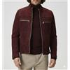 Fatto a mano Giacca da uomo originale fatta a mano in pelle di agnello scamosciata biker c...