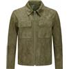 Fatto a mano Giacca Motociclista Uomo Pelle Verde Calda 100% Pura Camoscio Morbida Trendy ...