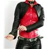 Fatto a mano Black Crop NUOVO elegante cappotto donna vera pelle di agnello giacca vera pe...