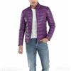 Fatto a mano Giacca puffer uomo pelle di agnello fatta a mano biker viola vera elegante ca...