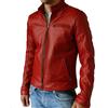 Fatto a mano Giacca in pelle da uomo ROSSO elegante fatta a mano vera pelle di agnello nuo...