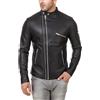 Fatto a mano Giacca Motociclista Uomo NERA Pelle Calda 100% Pura Morbida Trendy Moda