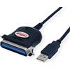 ROLINE Cavo convertitore USB ROLINE da USB a IEEE 1284, nero, 1,8 m