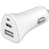 JUST GREEN, caricatore da auto doppio USB-A + USB-C 37W (12+25W) Power Delivery, bianco