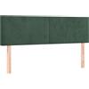 vidaXL Testiere 2 pz. Velluto verde scuro 72x5x78/88 cm