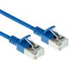 ACT Blue 0,25 metri LSZH U/FTP CAT6A cavo patch slimline per datacenter senza strappi con connettori RJ45 (DC7652)