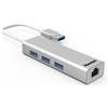 Hamlet XHUB330LAN replicatore di porte e docking station per laptop USB 3.2 Gen 1 (3.1 Gen 1) Type-A Argento