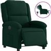 vidaXL Poltrona relax elettrica in velluto verde scuro