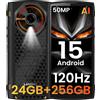 LAGENIO Panther 2 Pro Android 15 Rugged Smartphone, 24GB+256GB/1TB Telefono Rugg