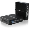 VENOEN Mini PC senza ventole Dual Lan, N95 Industrial Pc Fanless 2x RS232 COM | 8GB RAM