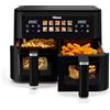 Tristar Friggitrice ad Aria a Doppio Cestello, 9 L Totali, 2500W, 10 Programmi, Pannello Digitale, Finestre di Controllo, Rivestimento Senza PFAS, Timer Regolabile, FR-9075