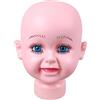 Joygoodta Testa di manichino per bambini, modello da esposizione per cappelli per parrucche con circonferenza della testa di 42 cm per bambini e neonati