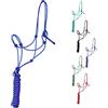 Majestic Ally Cavezza da allenamento in poliestere rigido a 4 nodi da 1/4 con 2,4 m di corda abbinata per cavalli, completa (blu reale, completa)