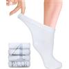 Fiera Besa Calze per diabetici da donna con elastico comodo senza bordino, alti alla caviglia, calze per diabetici senza gomma e senza cuciture, bianco, 35-38