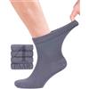 Fiera Besa Calze Diabetici Uomo 4 Paia Bambù Caviglia Grigio 39-42