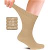 Fiera Besa Calze Diabetici 4 Paia Unisex Cotone Senza Cuciture Beige 39-42