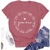 SUWATOIN Christian T Shirt Donna You are Inspiration Cute Heart Shirt Bibbia Verse Blessed Faith Top