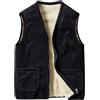 Bauzuoyo Gilet in Pile Teddy da Uomo Invernale Outdoor Stile Casual Tinta Unita Giacca Senza Maniche Comodo Gilet di Transizione Con Fodera in Pile Scollo a V Zip Giacca Termica in Pile con Tasche