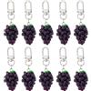 SUPERFINDINGS 10 pezzi ciondolo a forma di uva ciondolo frutta portachiavi viola portachiavi resina portachiavi carino borsa ciondolo per borse da donna zaini tela cordino decorativo