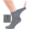 Fiera Besa Calze Diabetici Uomo 4 Paia Bambù Caviglia Grigio Melange 43-46