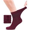 Fiera Besa Calze Diabetici Uomo 4 Paia Bambù Caviglia Bordeaux 43-46