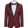 COOFANDY Modern Blazer Uomo | Giacca da smoking, giacca in velluto, giacca floreale rosa, blazer vestibilità regolare. 1 bottone, risvolto a scialle