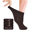 Fiera Besa Calze Diabetici Donna Bambù Caviglia 4 Paia Blu 35-38