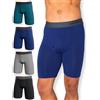 FM London Boxer Uomo Bamboo a Gamba Lunga Confezione da 4 - Boxer Uomo Lunghi Super Morbidi, Anti-Sfregamento, Traspiranti, con Apertura Frontale a Fessura